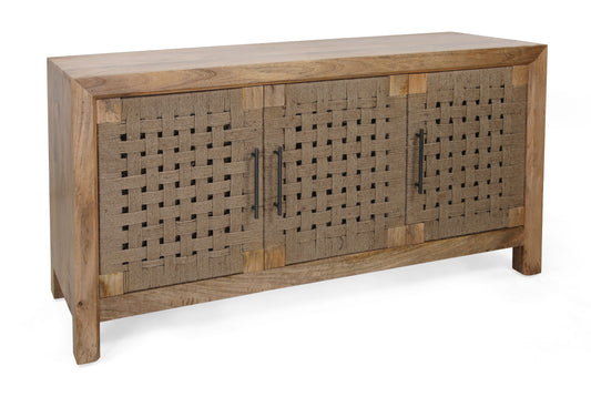 Braden - Three Door Credenza - Augustine Brown / Jute - Premium Credenzas from Coast2Coast Home - Just $3300! Shop now at brett interiors