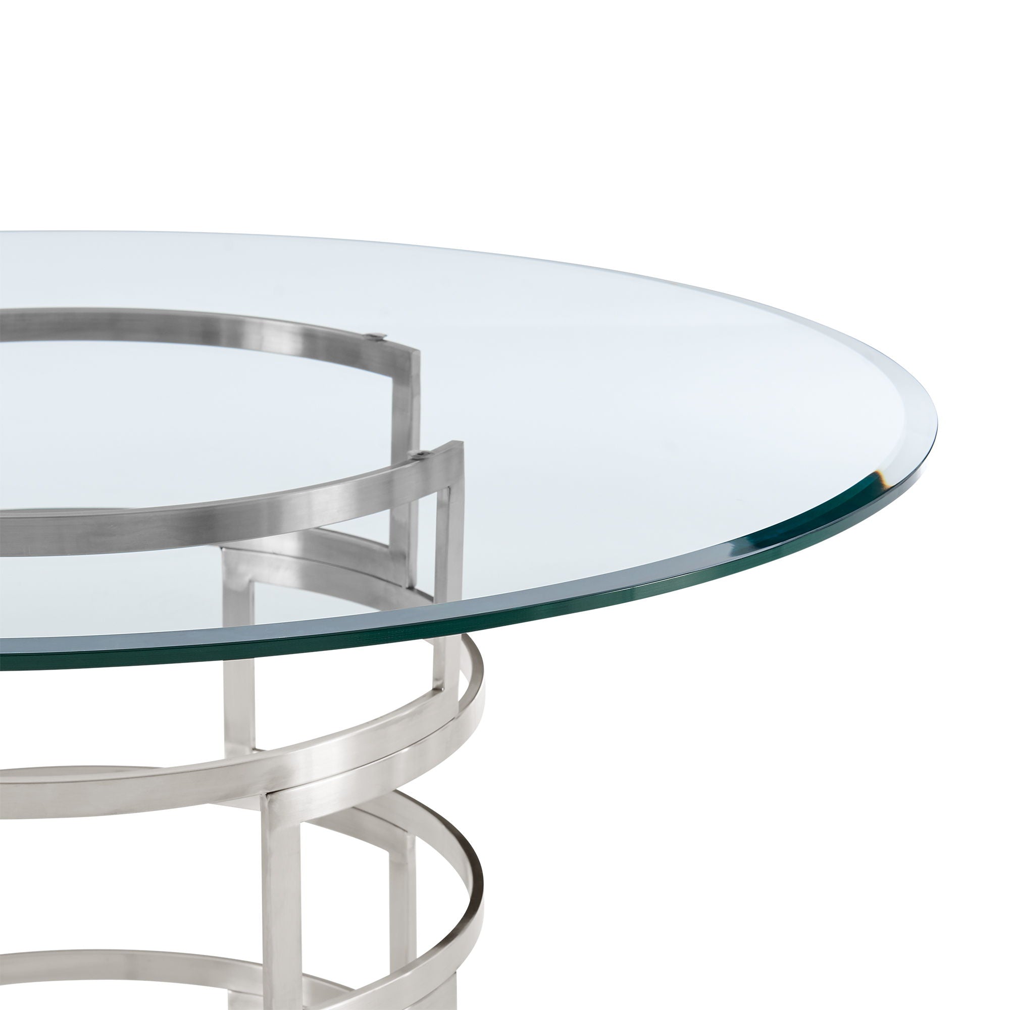 Diaz - Contemporary Round Dining Table - Silver - Premium Dining Tables from Armen Living - Just $1217.50! Shop now at brett interiors