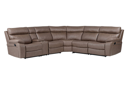 Theon - 6 Piece Modular Manual Reclining Sectional And Entertainment Console - Stokes Toffee - Premium Stationary Sectionals from Parker Living - Just $2497.50! Shop now at brett interiors