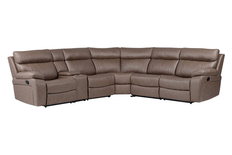 Theon - 6 Piece Modular Manual Reclining Sectional And Entertainment Console - Stokes Toffee - Premium Stationary Sectionals from Parker Living - Just $2497.50! Shop now at brett interiors