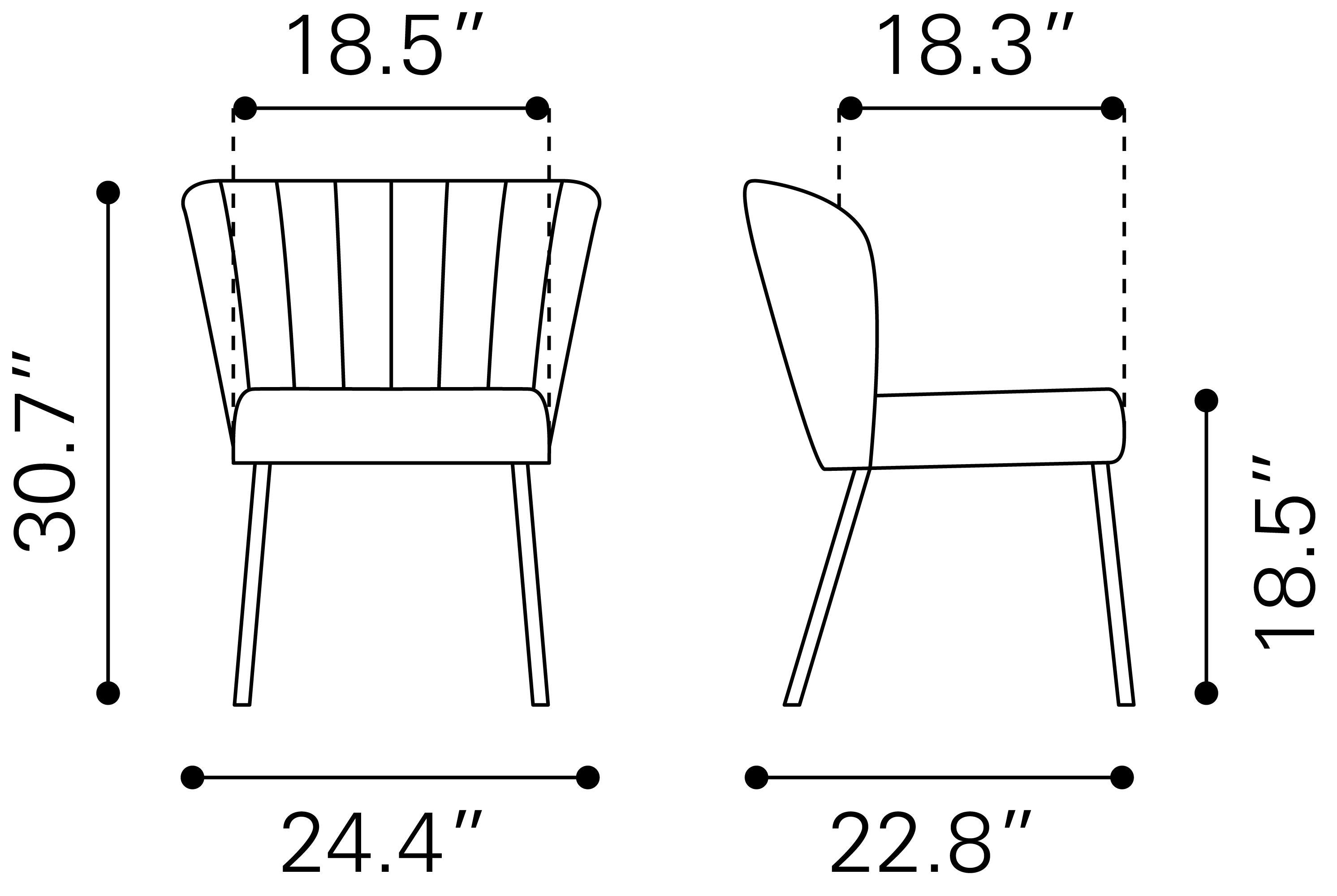 Aimee - Dining Chair (Set of 2) - Premium Chair Sets from Zuo Modern - Just $1200! Shop now at brett interiors