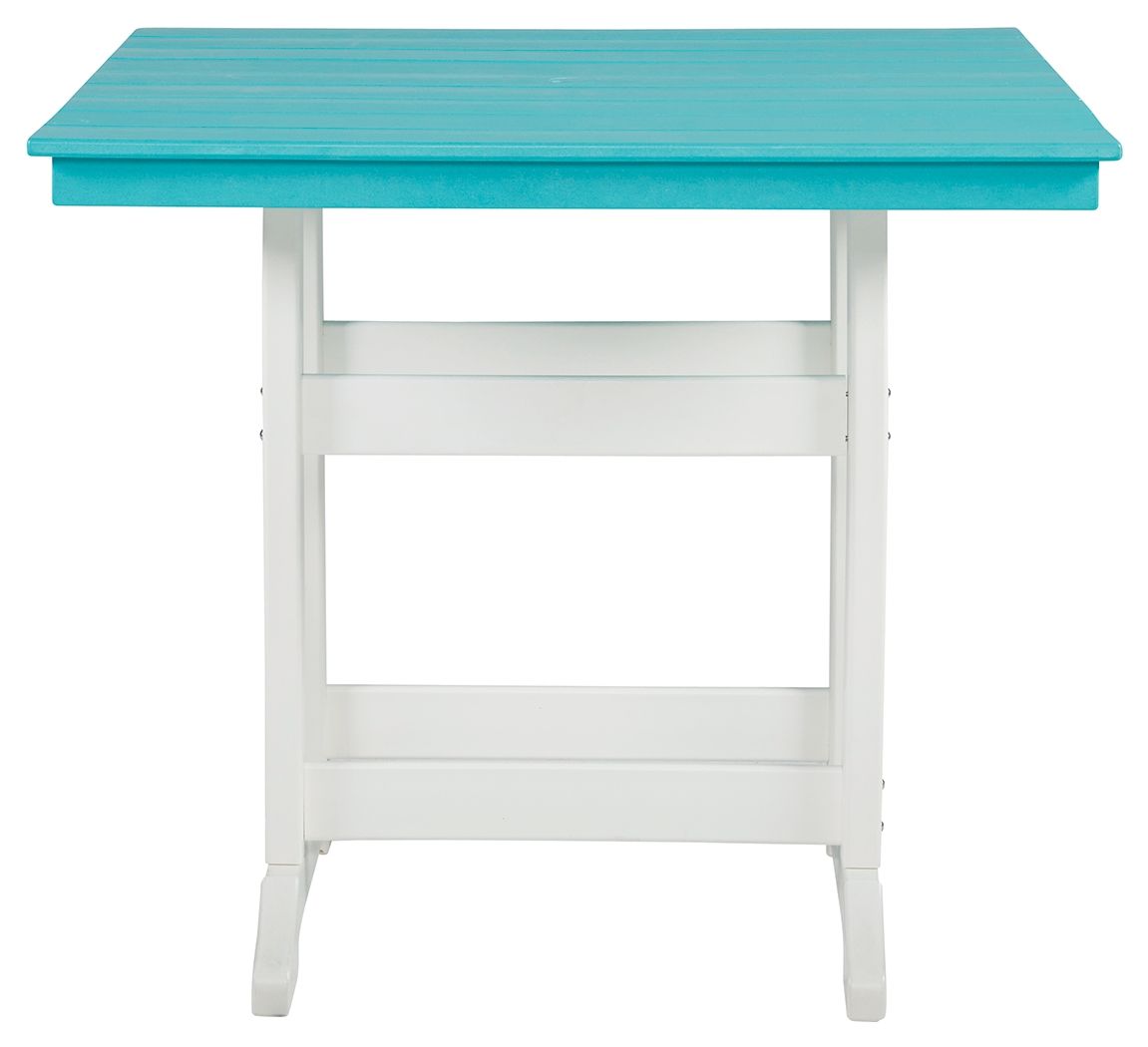 Eisely - Turquoise / White - Square Counter Tbl W/Umb Opt - Premium Dining Tables from Signature Design by Ashley® - Just $1010.63! Shop now at brett interiors