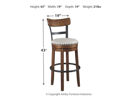 Valebeck -  Tall Upholstered Swivel Barstool - Premium Bar Height (28"-30") from Signature Design by Ashley® - Just $254.10! Shop now at brett interiors