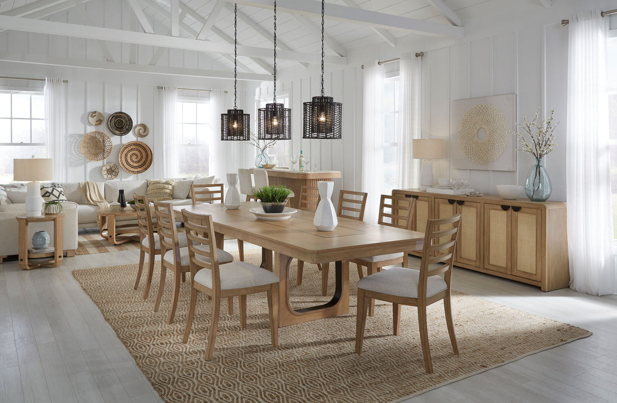 Escape - Dining 84 In. Rectangular Extendable Table With 6 Ladderback Chairs - Mirage Mist - Premium 7 Piece Dining Room Sets from Parker House - Just $2547.50! Shop now at brett interiors