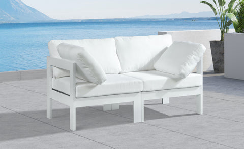 Nizuc - Outdoor Patio Modular Sofa - White - Metal - Modern & Contemporary - Premium Sofas from Meridian Furniture - Just $1925! Shop now at brett interiors