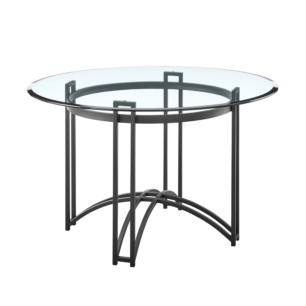 Tibet - Contemporary Round Glass Dining Table - Matte Black - Premium Dining Tables from Armen Living - Just $647.50! Shop now at brett interiors