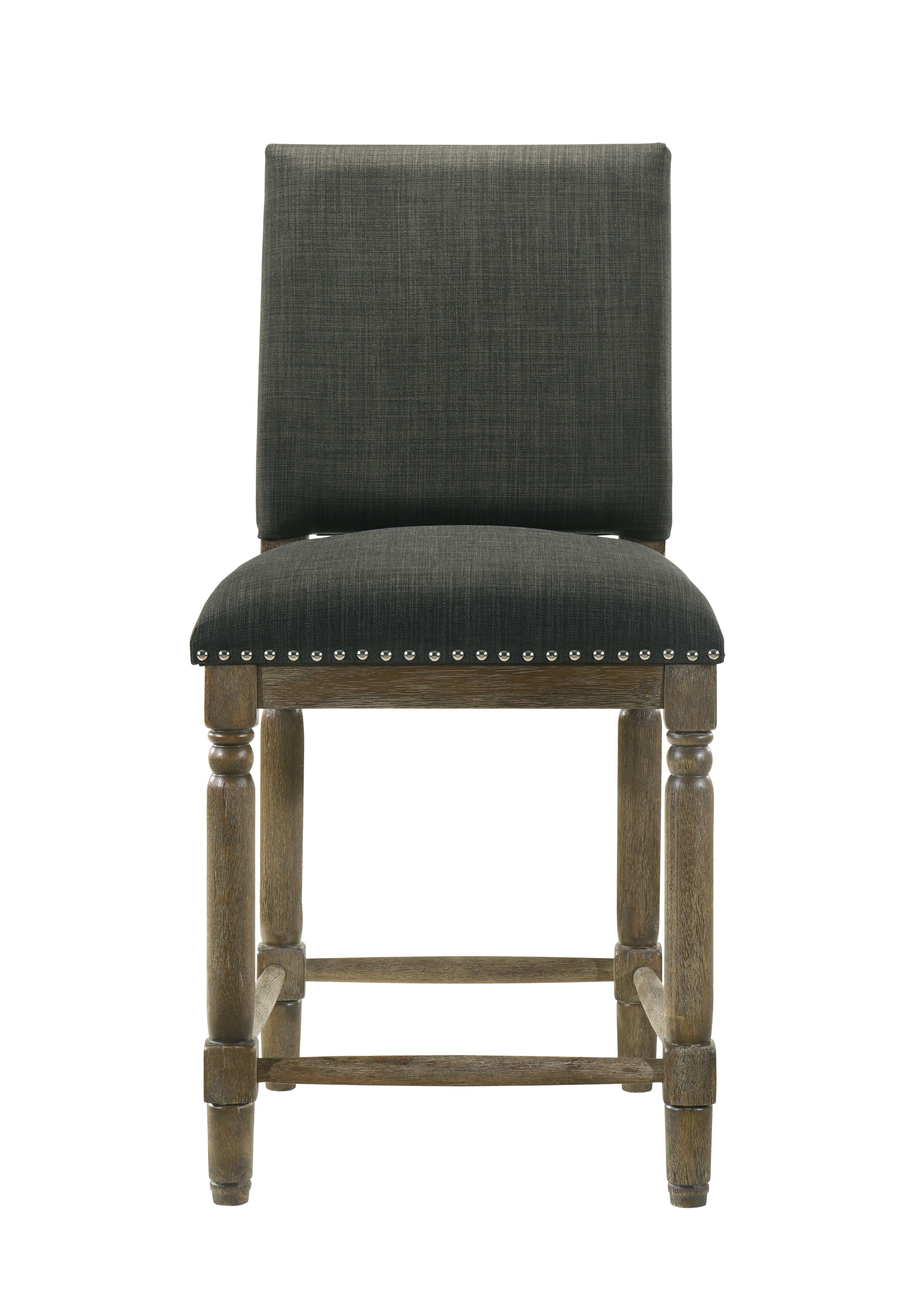 Everton - 19.5" Fabric Counter Height Chair With Nailhead Trim - Gray - Premium Counter Height (24"-27") from Lilola Home - Just $141! Shop now at brett interiors