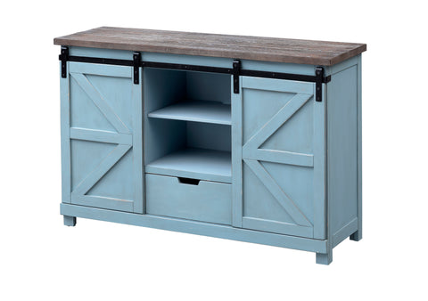 Bar Harbor - Two Sliding Door Two Drawer Credenza - Blue - Premium Credenzas from Coast2Coast Home - Just $4125! Shop now at brett interiors