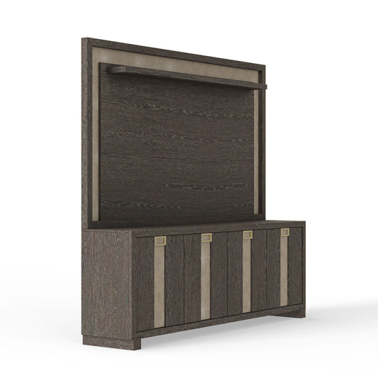 Ascent - 90 In. Tv Console With Hutch And Back Panel - Dark Chocolate - Premium Entertainment Centers from Parker House - Just $1747.50! Shop now at brett interiors