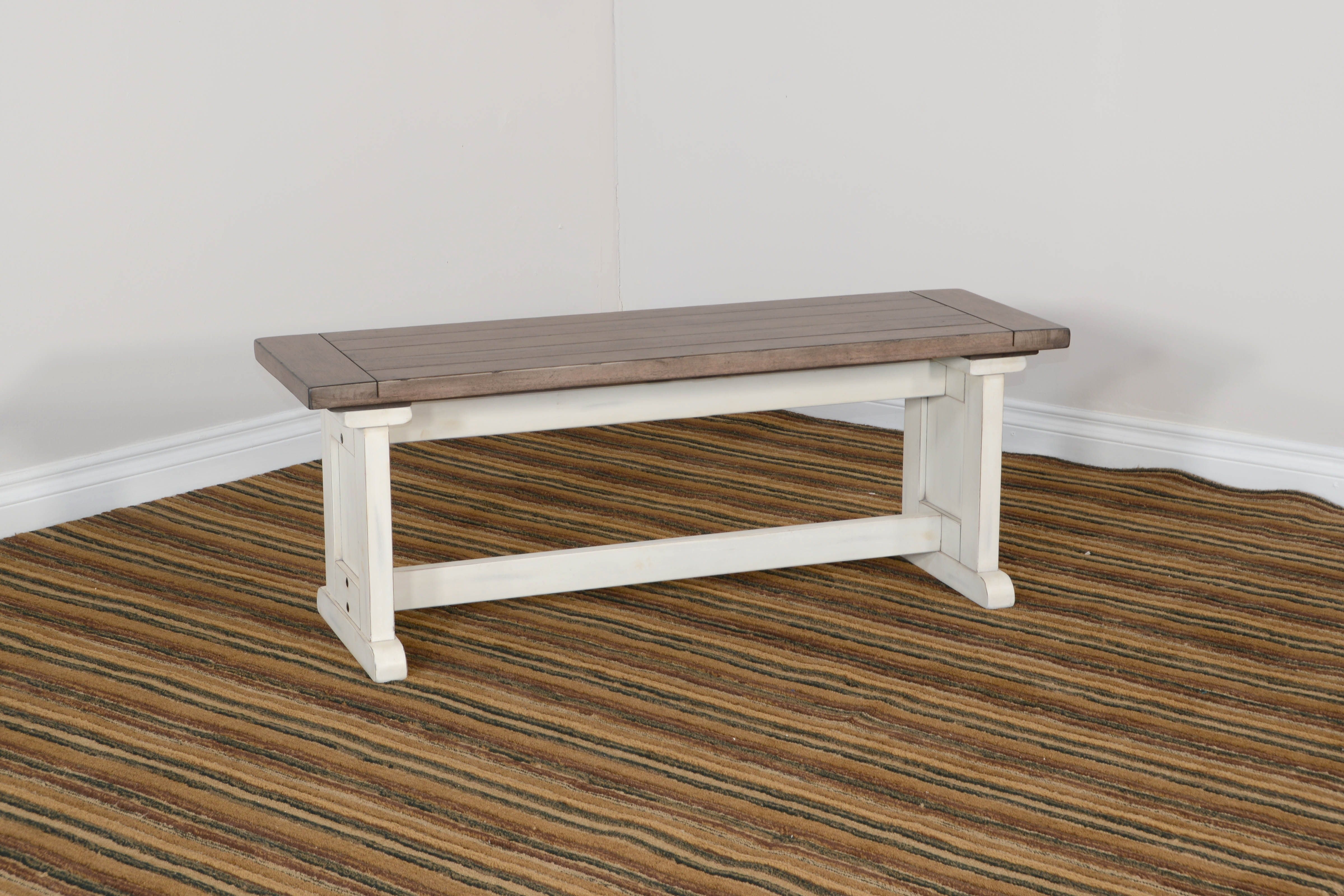 Pasadena - Side Bench - White & Light Brown - Premium Dining Benches from Sunny Designs - Just $211! Shop now at brett interiors