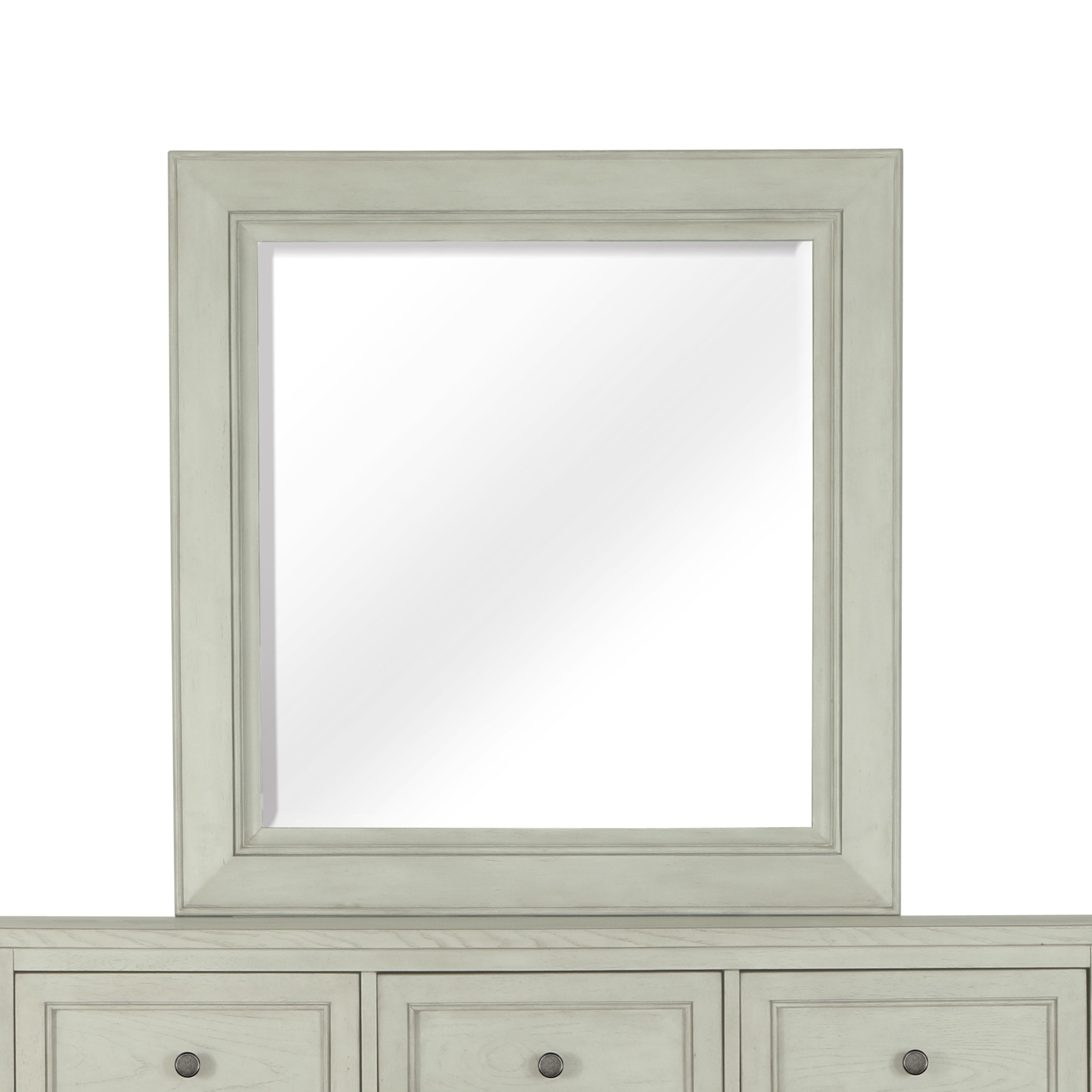 Raelynn - Portrait Concave Framed Mirror - Weathered White - Premium Bedroom Mirrors from Magnussen Furniture - Just $279! Shop now at brett interiors