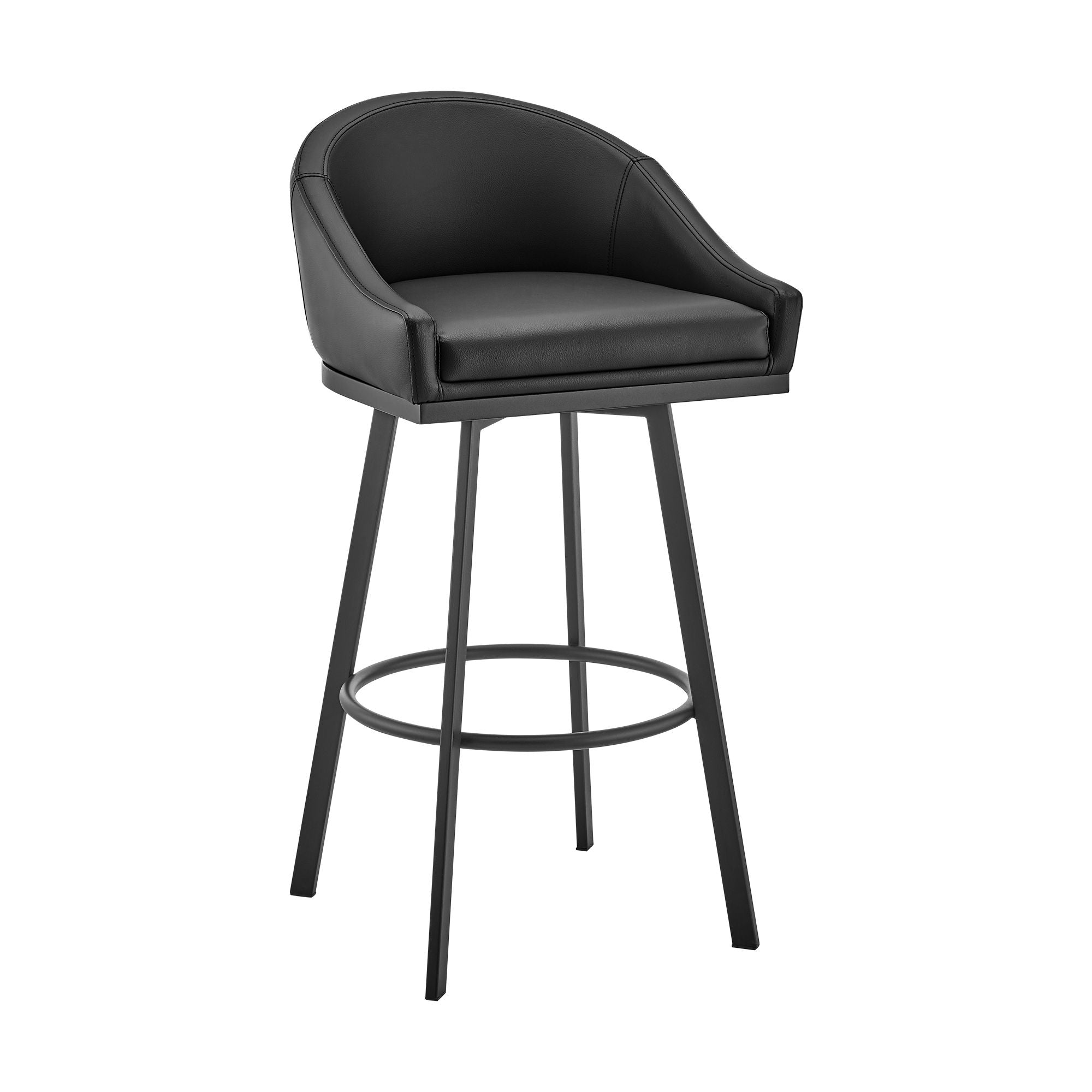 Eleanor - Swivel Stool - Black Base - Premium Counter Height (24"-27") from Armen Living - Just $370! Shop now at brett interiors