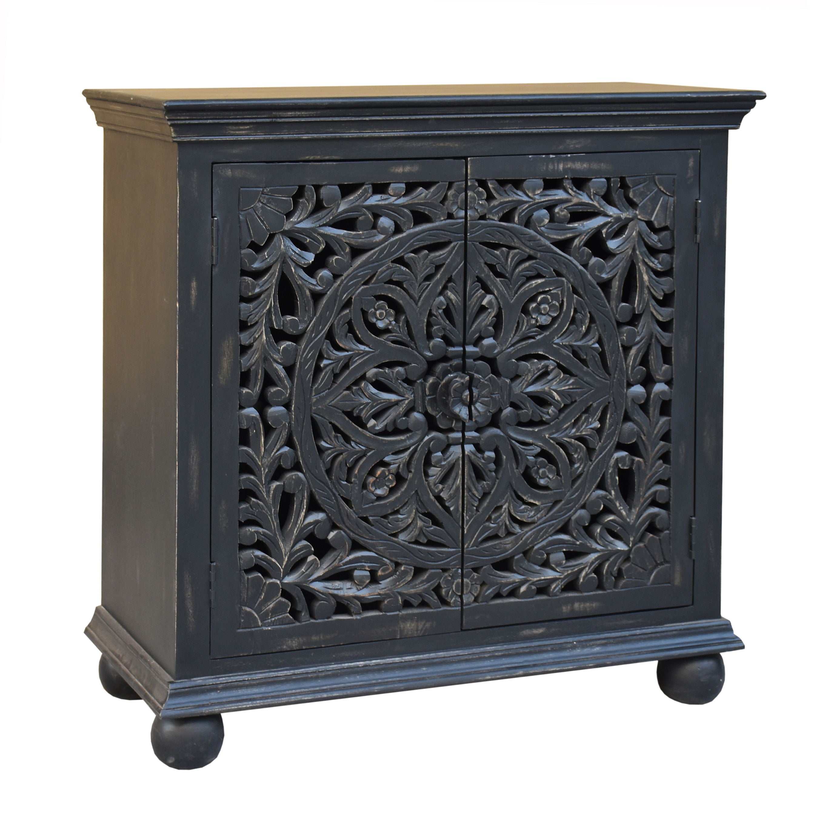 Yasmine - Two Door Cabinet - Black Distressed - Premium Accent Cabinets from Coast2Coast Home - Just $2887.50! Shop now at brett interiors