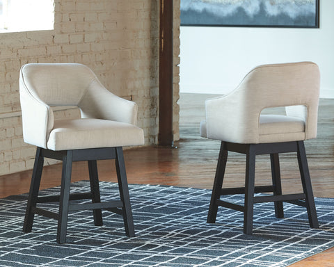 Tallenger - Upholstered Swivel Barstool (Set of 2) - Premium Stool Sets from Signature Design by Ashley® - Just $473.55! Shop now at brett interiors