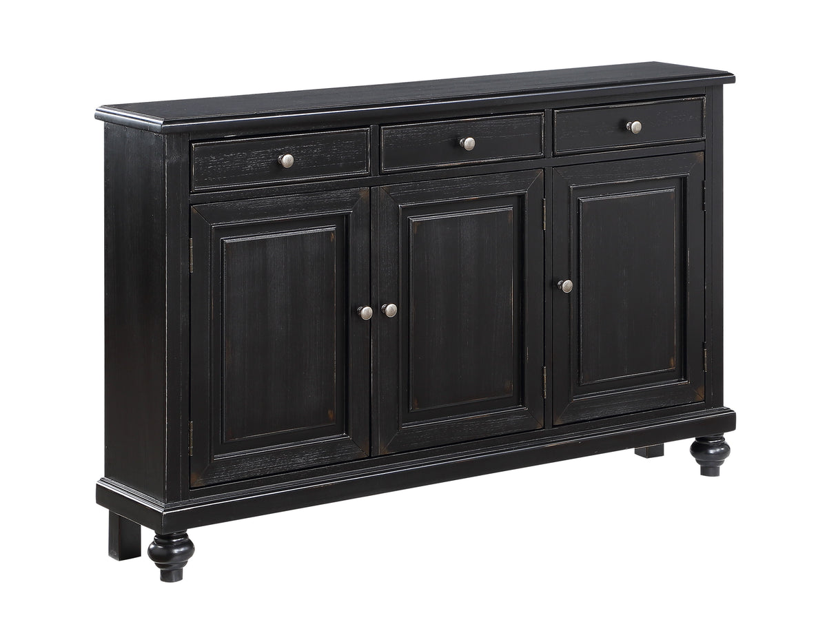 Vincent - Three Door Three Drawer Credenza - Raven Black Rub - Premium Credenzas from Coast2Coast Home - Just $2640! Shop now at brett interiors