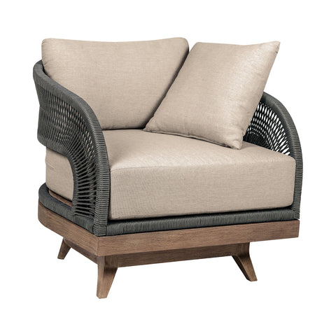 Orbit - Swivel Outdoor Patio Chair - Weathered Eucalyptus / Taupe - Premium Swivel Chairs from Armen Living - Just $1487.50! Shop now at brett interiors