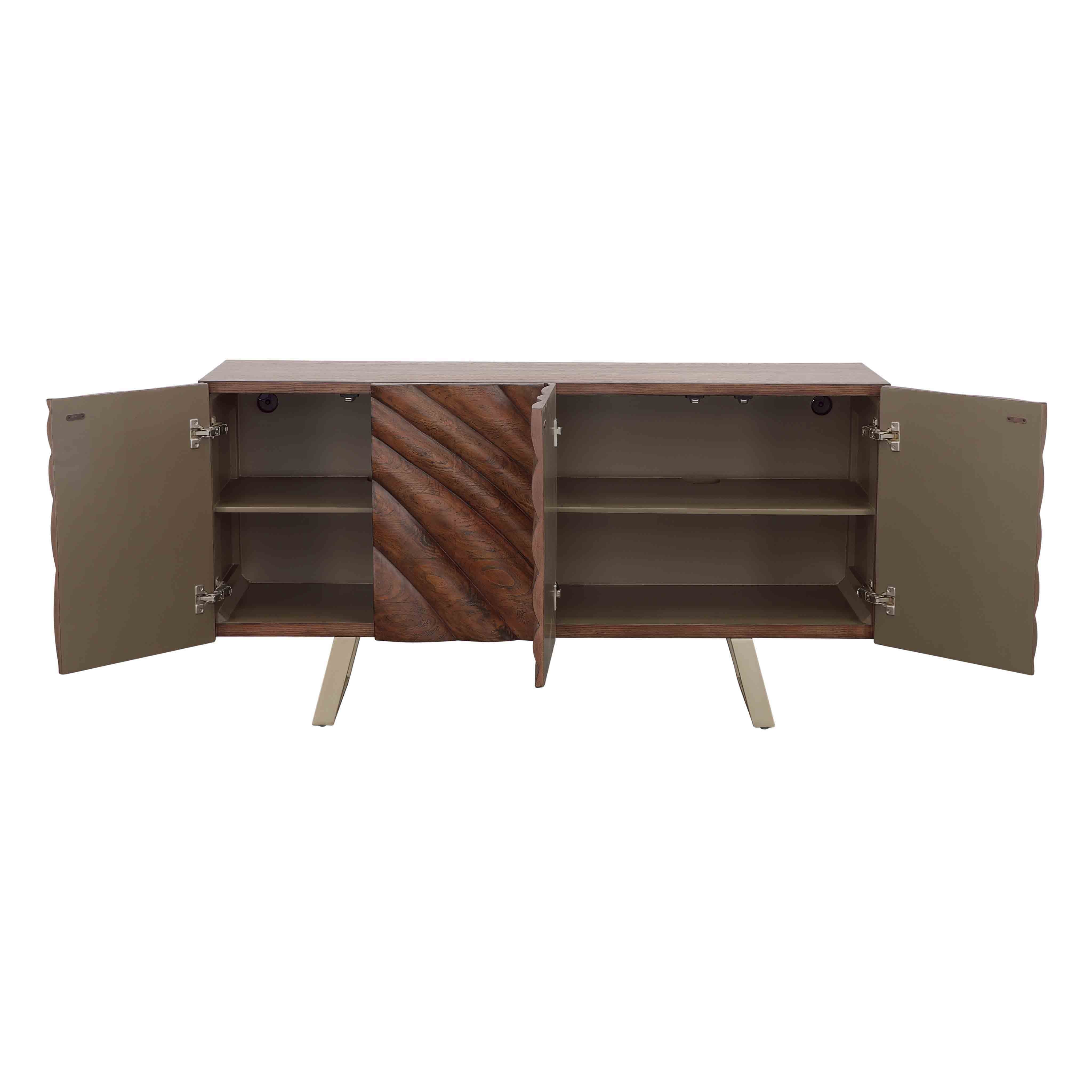 Mojave - Four Door Credenza - Brown / Champagne - Premium Credenzas from Coast2Coast Home - Just $3795! Shop now at brett interiors