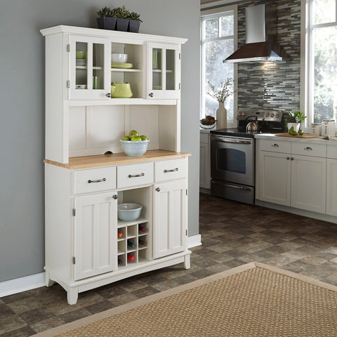 Hampton - Buffet With Hutch - Natural Wood Top - Premium Hutches & Buffets from Homestyles - Just $2124.98! Shop now at brett interiors