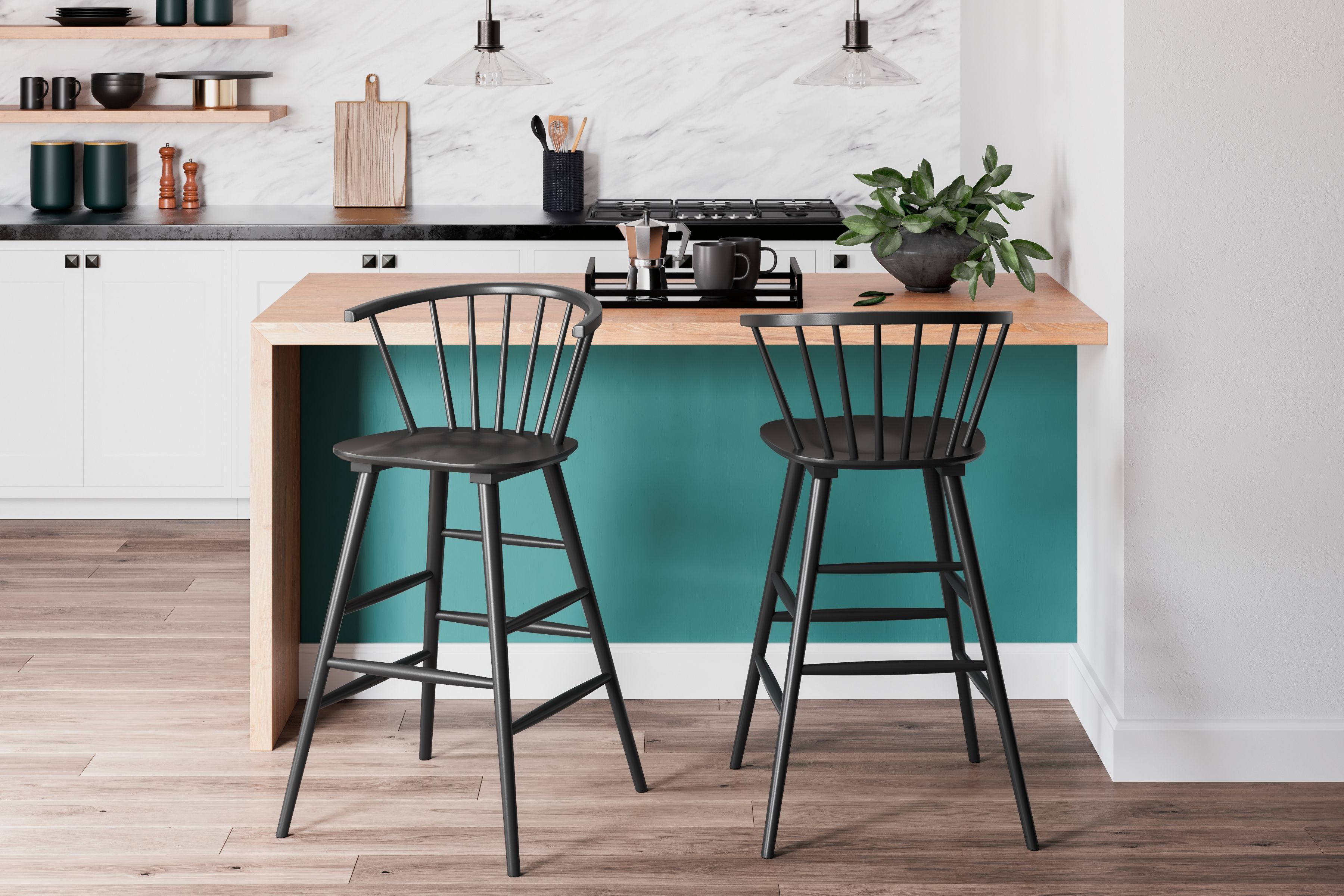 Otaska - Black - Tall Barstool (Set of 2) - Premium Stool Sets from Signature Design by Ashley® - Just $427.35! Shop now at brett interiors