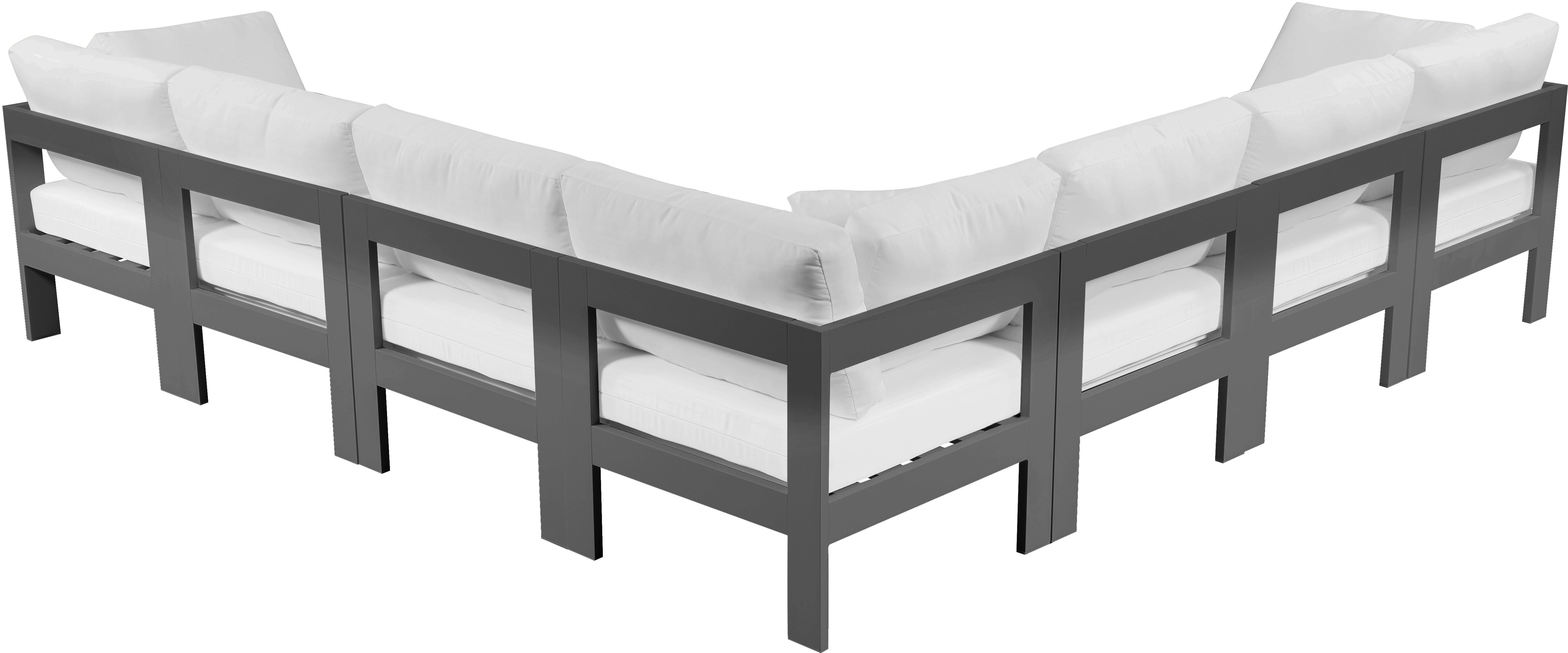 Nizuc - Outdoor Patio Modular Sectional 7 Piece - White - Premium Stationary Sectionals from Meridian Furniture - Just $6337.50! Shop now at brett interiors