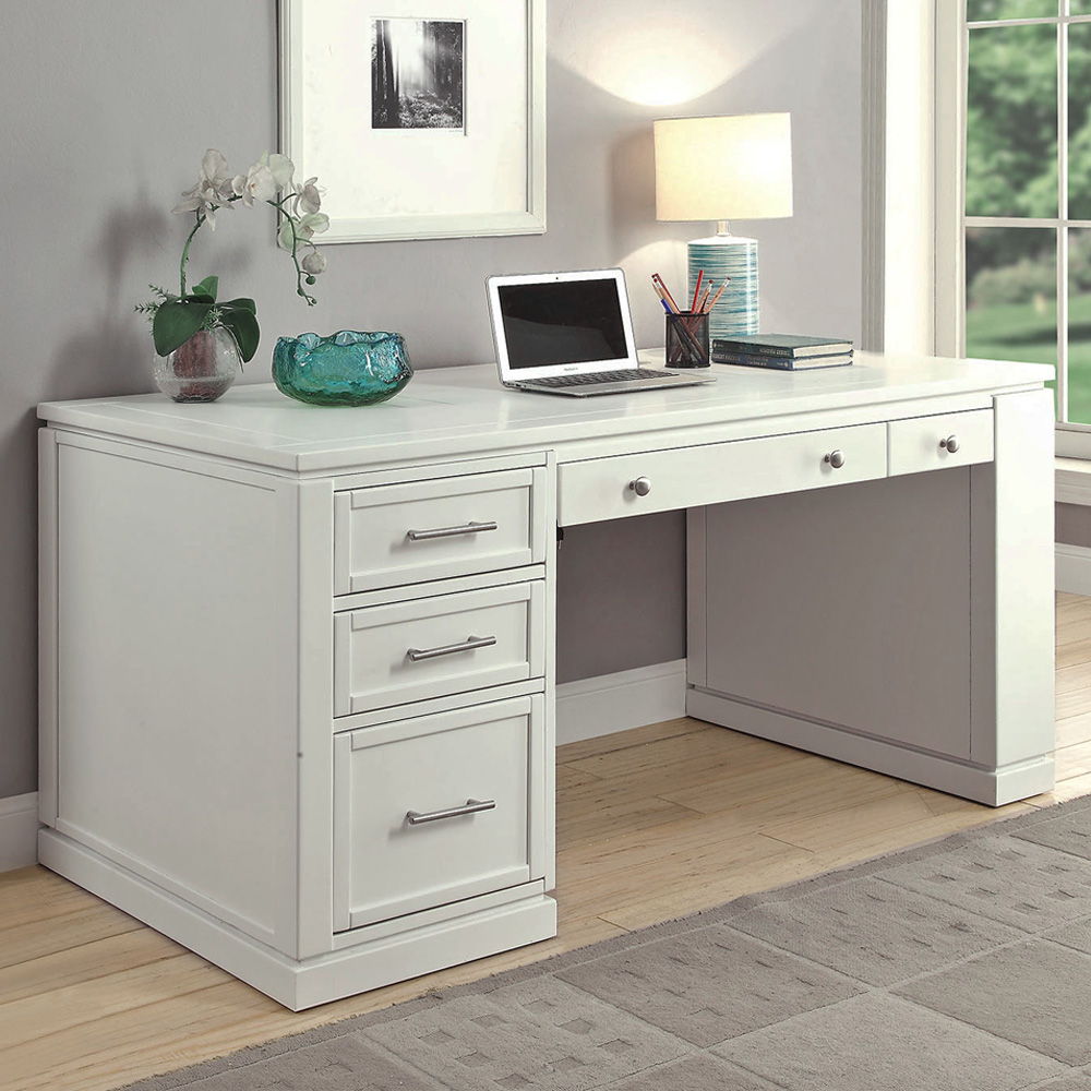 Catalina - Two Piece Writing Desk with Power Center and USB - Cottage White - Premium Writing Desks from Parker House - Just $1150! Shop now at brett interiors