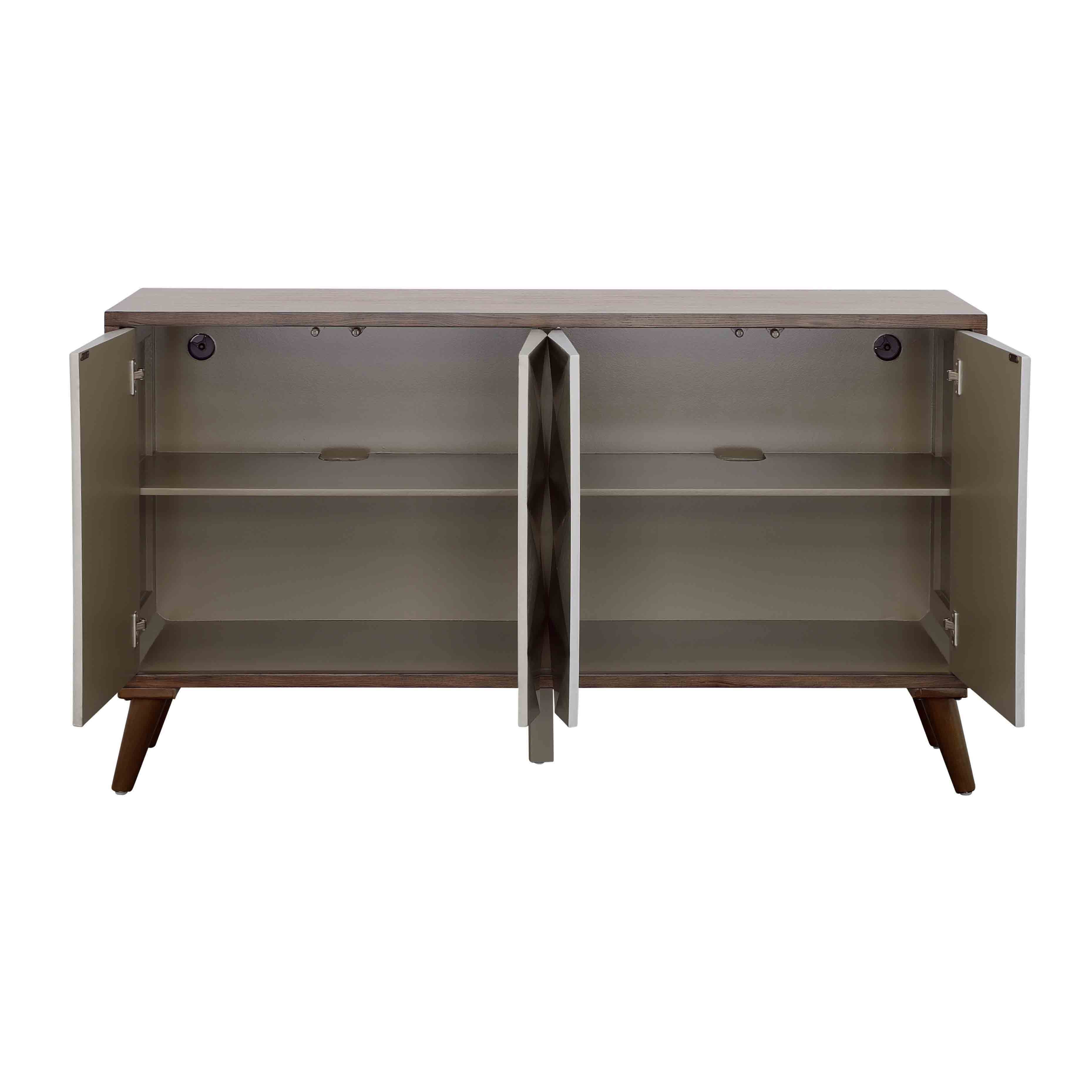 Mt.Rainier - Four Door Credenza - Brown / Silver - Premium Credenzas from Coast2Coast Home - Just $3547.50! Shop now at brett interiors