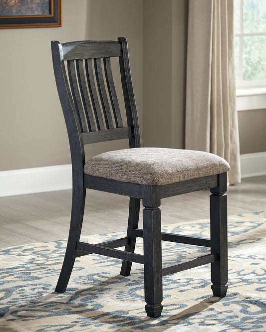 Tyler - Black / Grayish Brown - Upholstered Barstool (Set of 2) - Premium Stool Sets from Ashley Furniture - Just $386.95! Shop now at brett interiors