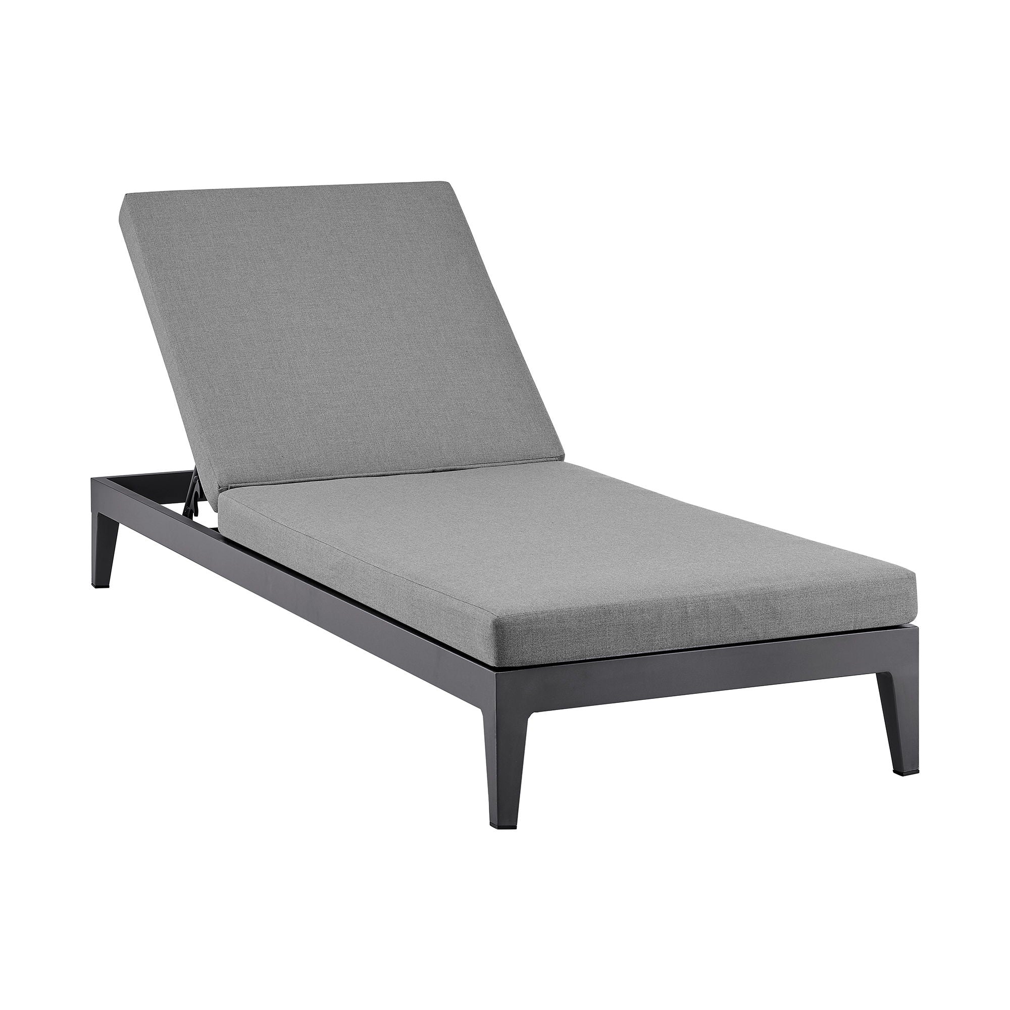 Menorca - Outdoor Patio Adjustable Chaise Lounge Chair - Gray - Premium Chaises from Armen Living - Just $1370! Shop now at brett interiors