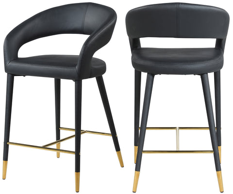 Destiny - Stool - Black- Faux Leather - Premium Adjustable Height from Meridian Furniture - Just $525! Shop now at brett interiors