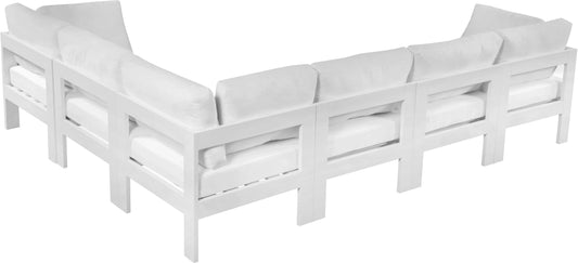 Nizuc - Outdoor Patio Modular Sectional 6 Piece - White - Metal - Premium Stationary Sectionals from Meridian Furniture - Just $5475! Shop now at brett interiors