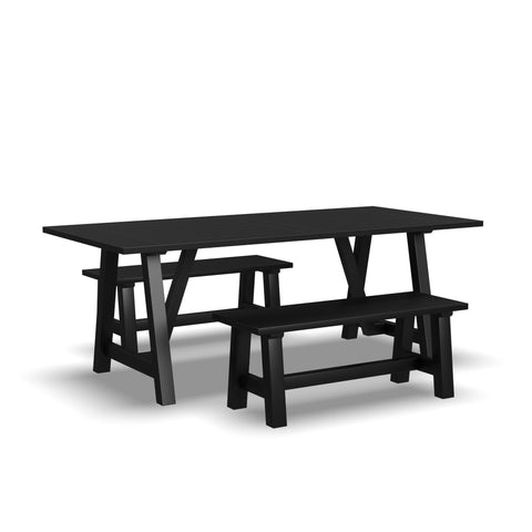 Trestle - Dining Table With 2 Benches - Premium 3 Piece Dining Room Sets from Homestyles - Just $2749.98! Shop now at brett interiors