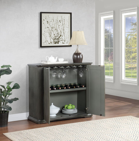 Topanas - Two Door Bar Cabinet - Gray / Brown - Premium Wine Cabinets from Coast2Coast Home - Just $2887.50! Shop now at brett interiors