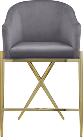 Xavier - Counter Stool with Gold Legs - Premium Counter Height (24"-27") from Meridian Furniture - Just $475! Shop now at brett interiors