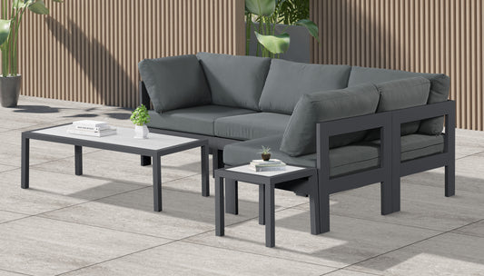 Nizuc - Outdoor Patio Modular Sectional 4 Piece - Grey - Premium Stationary Sectionals from Meridian Furniture - Just $3650! Shop now at brett interiors