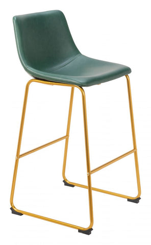 Augusta - Barstool (Set of 2) - Green / Gold - Premium Stool Sets from Zuo Modern - Just $1000! Shop now at brett interiors