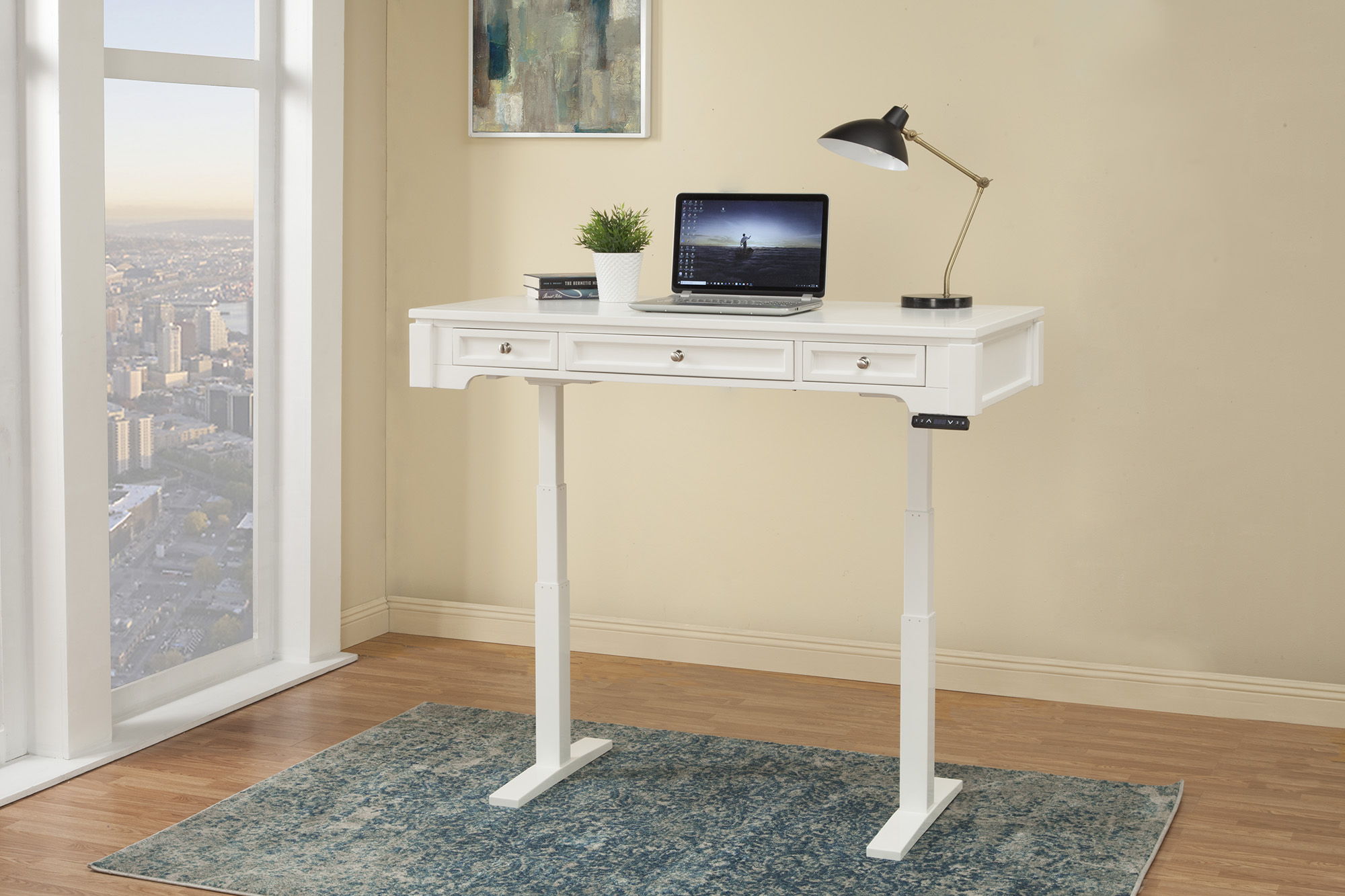 Boca - Power Lift Desk - Cottage White - Premium Lift Top Desks from Parker House - Just $1397.50! Shop now at brett interiors