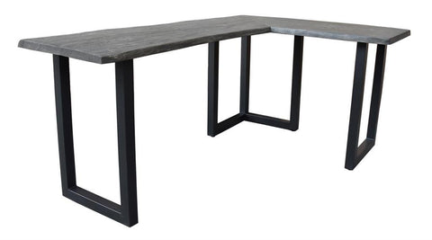 Longfellow - L Shaped Writing Desk - Sandblast Gray / Gunmetal - Premium Writing Desks from Coast2Coast Home - Just $3300! Shop now at brett interiors