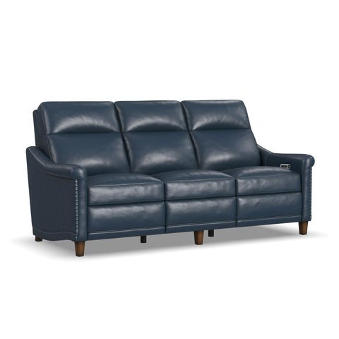 Elizabeth - Power Reclining Sofa With Power Headrests - Blue - Premium Reclining Sofas from Flexsteel - Just $3500! Shop now at brett interiors