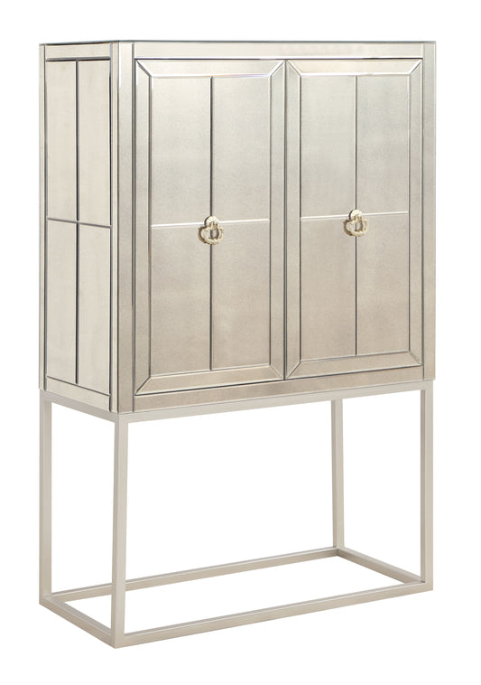 Margot - Two Door Bar Cabinet - Bette Mirror / Gold - Premium Wine Cabinets from Coast2Coast Home - Just $4537.50! Shop now at brett interiors