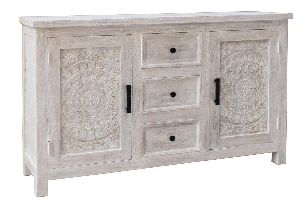 Juliana - Two Door Three Drawer Credenza - Flora White Wash - Premium Credenzas from Coast2Coast Home - Just $3960! Shop now at brett interiors