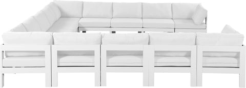 Nizuc - Outdoor Patio Modular Sectional 13 Piece - White - Fabric - Premium Stationary Sectionals from Meridian Furniture - Just $11612.50! Shop now at brett interiors