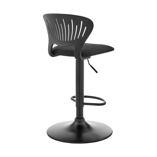 Padua - Adjustable Upholstery Swivel Stool - Black - Premium Adjustable Height from Armen Living - Just $137.50! Shop now at brett interiors