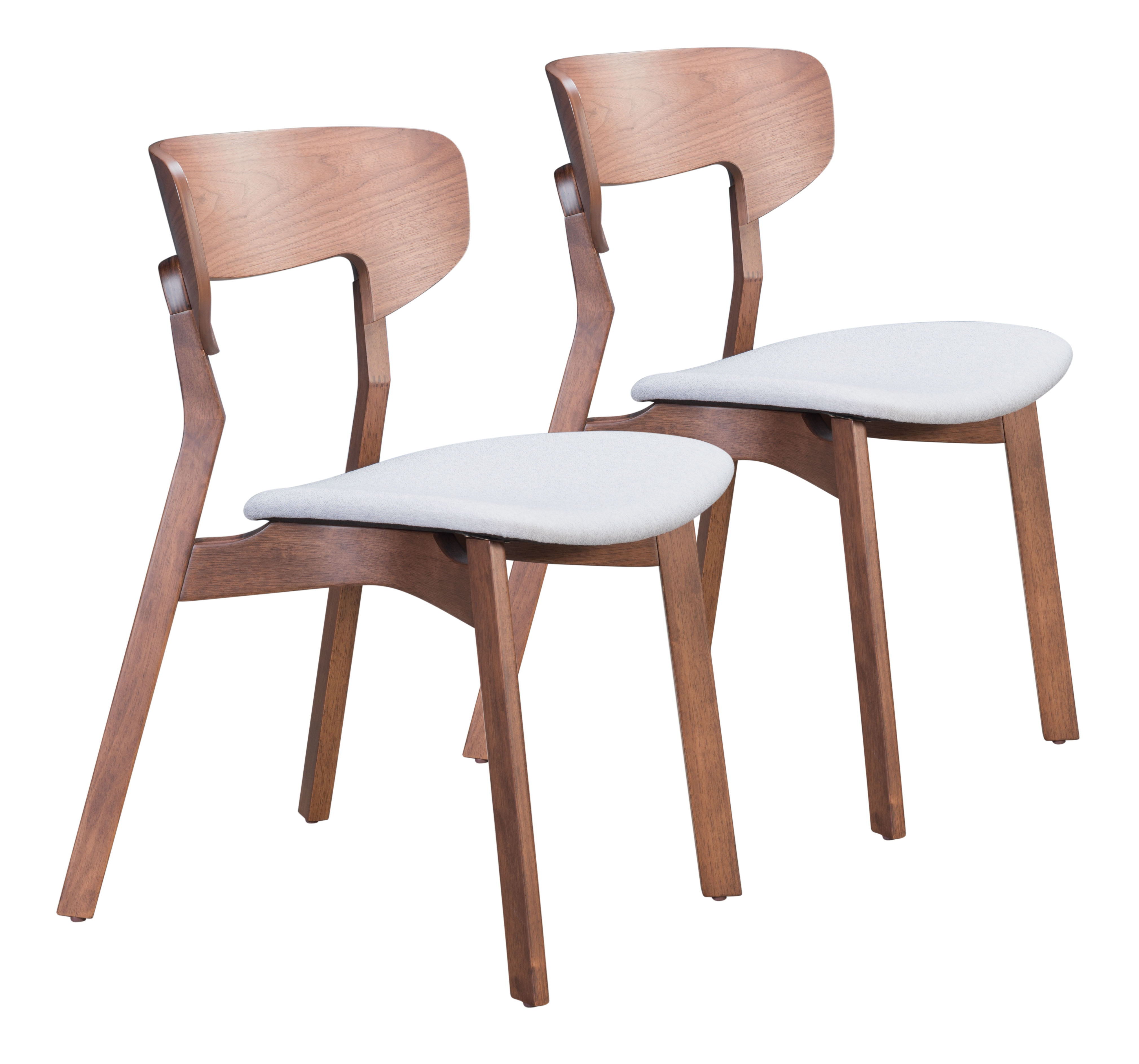 Russell - Dining Chair (Set of 2) - Walnut / Light Gray - Premium Chair Sets from Zuo Modern - Just $1600! Shop now at brett interiors