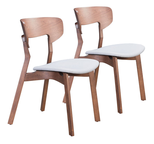 Russell - Dining Chair (Set of 2) - Walnut / Light Gray - Premium Chair Sets from Zuo Modern - Just $1600! Shop now at brett interiors