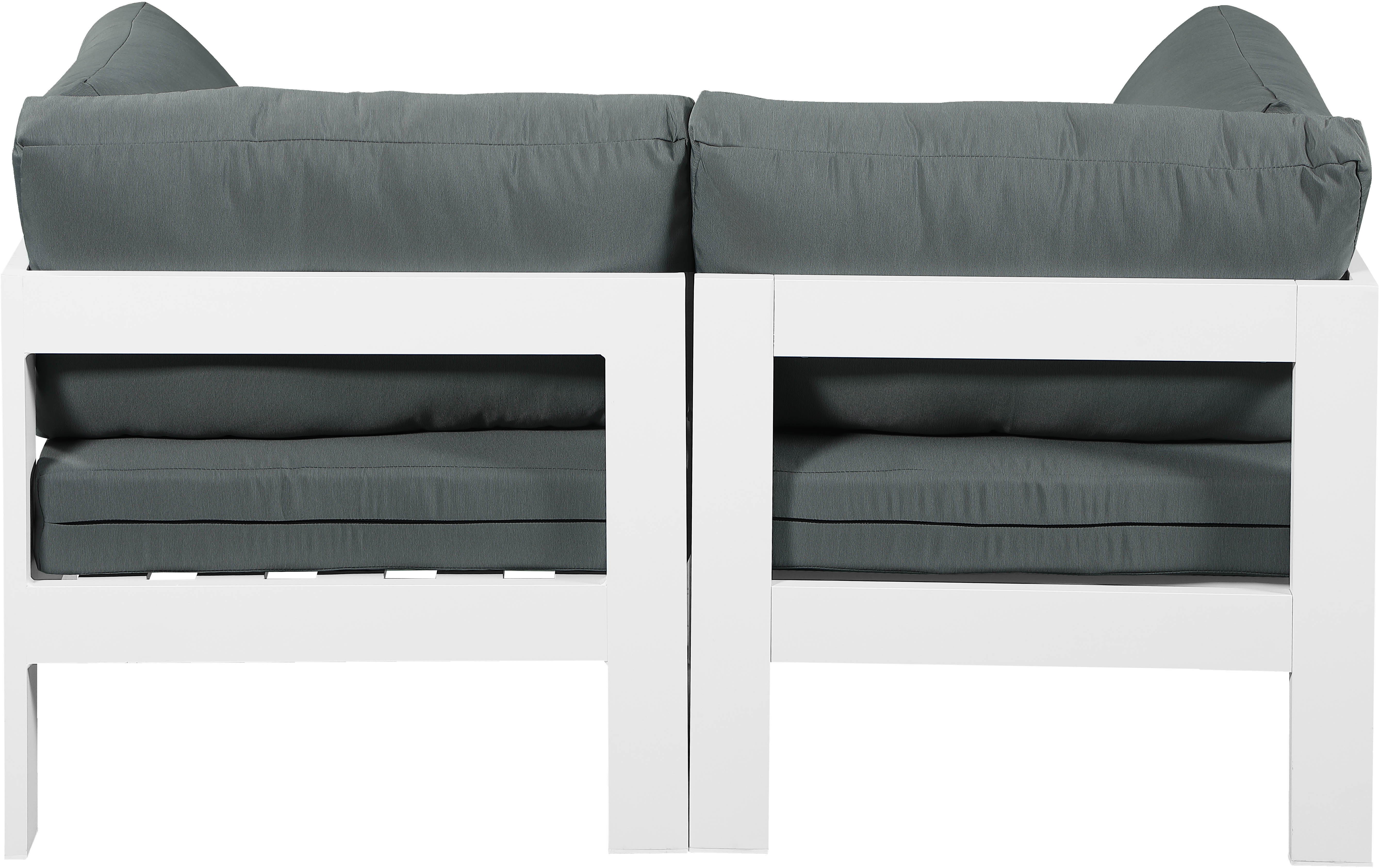 Nizuc - Outdoor Patio Modular Sofa - Grey - Fabric - Metal - Premium Sofas from Meridian Furniture - Just $1925! Shop now at brett interiors