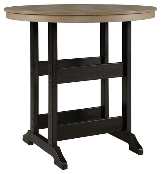 Fairen Trail - Black / Driftwood - Round Bar Table W/Umb Opt - Premium Bar Tables from Signature Design by Ashley® - Just $1010.63! Shop now at brett interiors