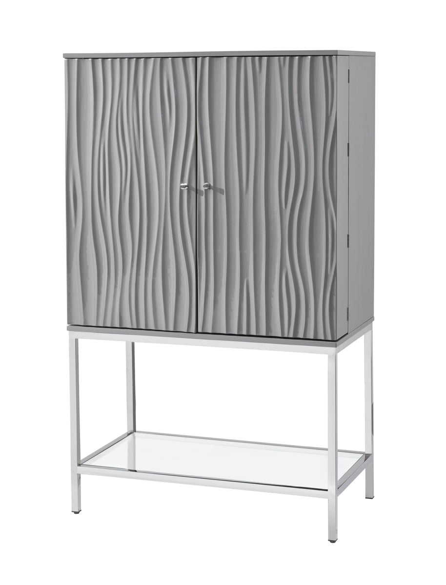 Marlin - Two Door Wine Cabinet - Glossy Gray - Premium Wine Cabinets from Coast2Coast Home - Just $5362.50! Shop now at brett interiors