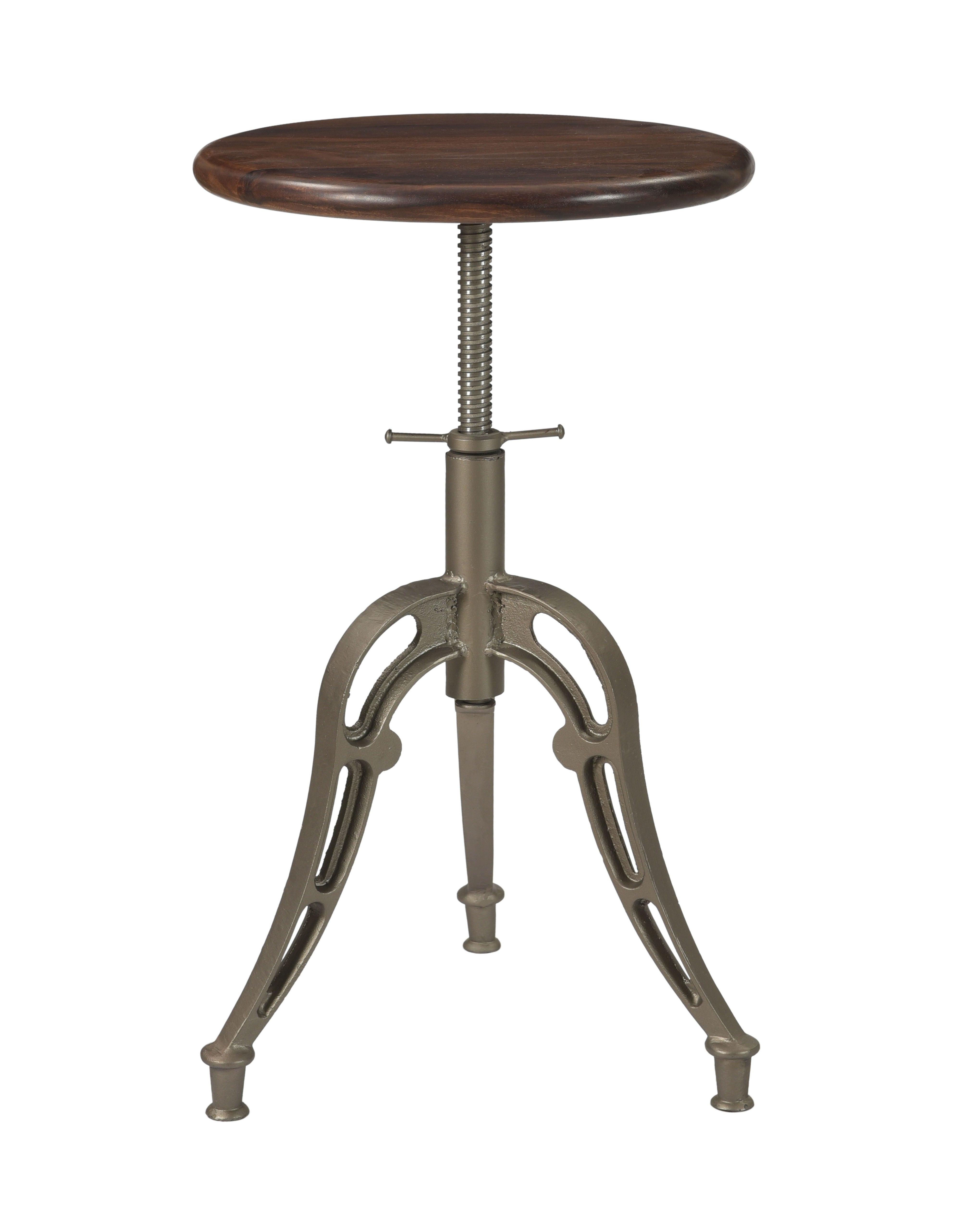 Bristol - Round Adjustable Barstool - Honey Brown / Antique Silver - Premium Adjustable Height from Coast2Coast Home - Just $577.50! Shop now at brett interiors