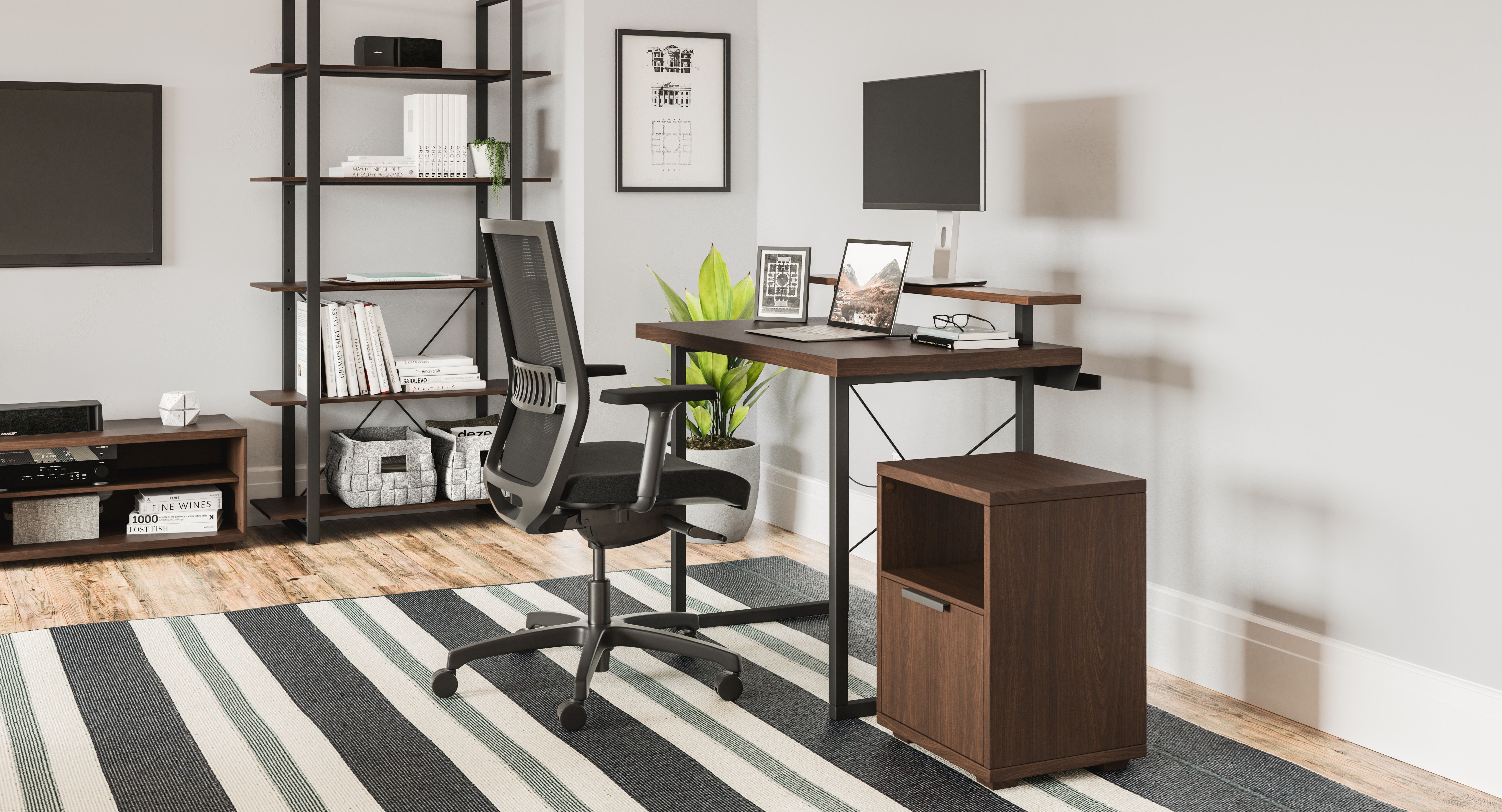 Merge - Desk with Monitor Stand - Premium Computer Desks from Homestyles - Just $777.48! Shop now at brett interiors