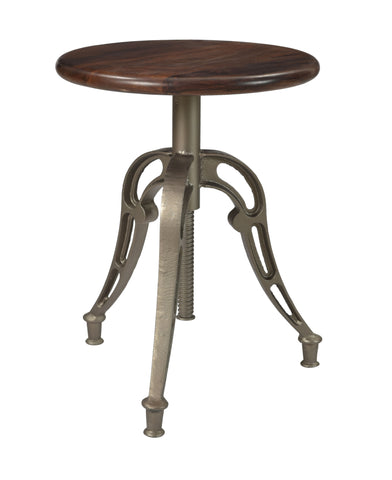 Bristol - Round Adjustable Barstool - Honey Brown / Antique Silver - Premium Adjustable Height from Coast2Coast Home - Just $577.50! Shop now at brett interiors